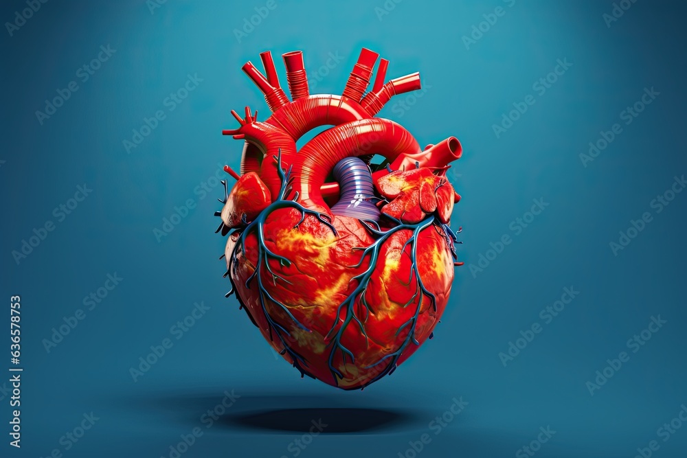 Anatomy of the human heart ,Generative AI.. Stock Illustration | Adobe ...