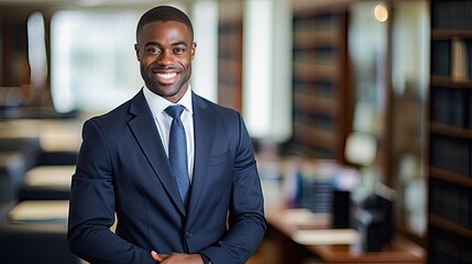 Poster - Young black man in suit as a lawyer.