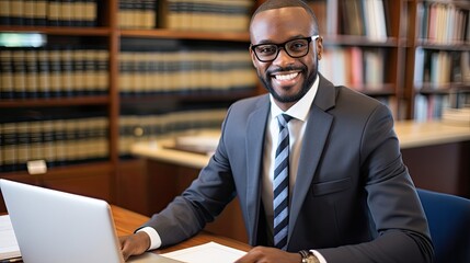 Poster - Young black man in suit as a lawyer.