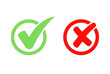 Set check mark and cross. Yes or No icon, Transparent background, Generative AI