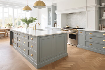 Sticker - a modern designer kitchen with smooth handleless cabinets