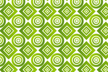 Wall Mural - Green geometric modern background. Circles and rhombus backdrop. Green abstract background with geometric shapes gradient color for presentation design.