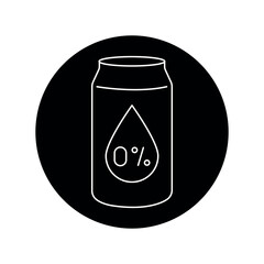 Wall Mural - Non-alcoholic beer in a tin can black line icon.