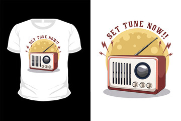 Wall Mural - Radio Retro Vintage T Shirt Design