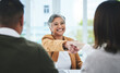 © Azee Jacobs/peopleimages.com - Handshake, job interview or business people with a happy mature woman for partnership in office. We are hiring, smile or business people shaking hands for success, promotion or negotiation in meeting
