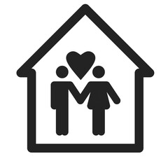 Poster - family on house icon