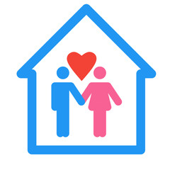 Poster - family on house icon