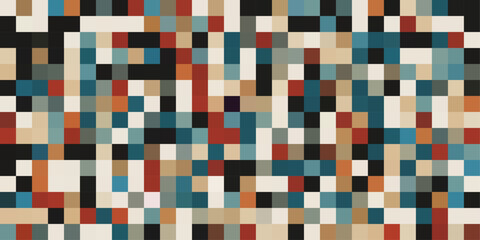 Aufkleber - Pixel pattern of colorful squares. Vector pattern of ordinary multi-colored pixels.