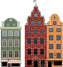 Swedish Landmark Buildings In Old Town Gamla Stan - Stockholm