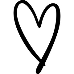 hand drawn heart line art