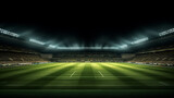 Fototapeta Sport - Soccer stadium at night with bright lights