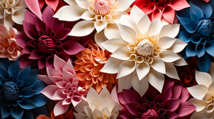 Canvas Print - Close up of bunch of flowers on table.