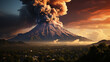 Vulkanisches Spektakel: Gewaltiger Vulkanausbruch von oben