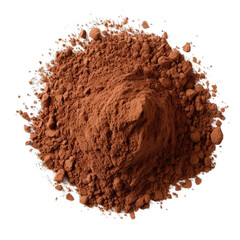 Pile of cocoa powder isolated on transparent background