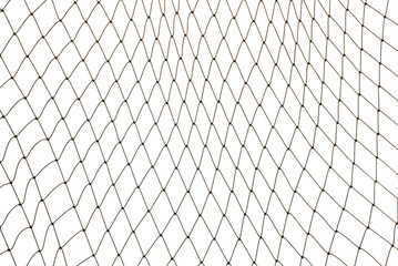 Football or tennis net. Rope mesh on a white background close-up