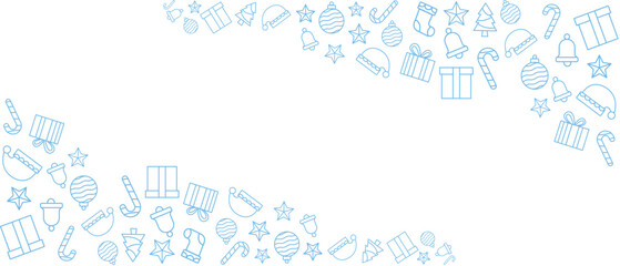 Wall Mural - christmas vector line art decoration elements , christmas happy new year doodles vector eps 10