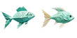 © TheWaterMeloonProjec - transparent background with an isolated origami fish