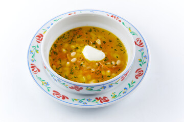 Sticker - cabbage soup with sour cream