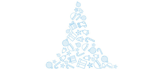 Wall Mural -  christmas vector line art decoration elements , christmas happy new year doodles vector eps 10