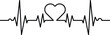 Heart lifeline vector graphic. Nurse appreciation cardiogram ekg with heart.