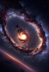 Wall Mural - Circular galaxy in the outer space