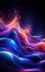 Wall Mural - colored curve abstract background,created with generative ai tecnology.