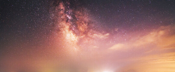 Wall Mural - bright milky way galaxy. starry sky. night sky background.