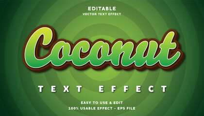 Poster - coconut editable text effect with modern and simple style
