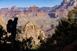Amazing Grand Canyon scenery admired by backpacker in silhouette