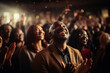 Church congregation Christian gospel singers raising praise to Lord Jesus Christ 