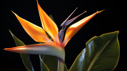 Wall Mural - tropical plant strelitzia, generative ai