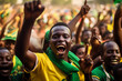 Senegalese football fans celebrating a victory 