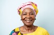 © Anne-Marie Albrecht - Group portrait of a Nigerian woman in her 80s in a white background wearing a foulard