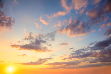 Wall Mural - ave heaven - real sky with sun - pastel colors panoramic sunrise sundown sanset sky with colorful cl