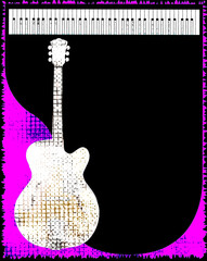 Canvas Print - Abstract Guitar And Piano Background