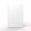 © ckybe - Blank vertical book cover mockup template with pages in front side standing on white background