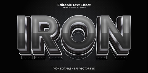 Wall Mural - Iron editable text effect in modern trend style