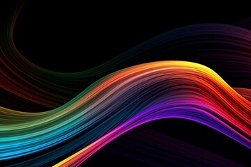 Wall Mural - Bright lines on black. Generative AI