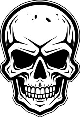 Skull | Black and White Vector illustration