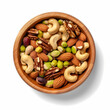 bowl of mixed nuts almonds cashew pistachio isolated on transparent background