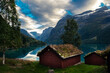 Breng seter historic farm located near Lake Lovatnet Norway