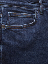 Front Pocket Of Blue Jeans Close-up