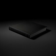 A black book on a table