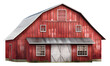 Illustration of Red barn isolated. Farm warehouse with big door and windows