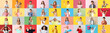 © Pixel-Shot - Big collage of little children on color background