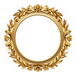 Gold ancient frame on white background