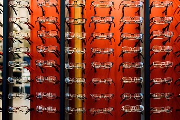 Poster - glasses on shop window.