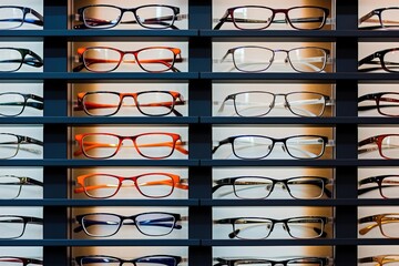 Poster - glasses on shop window.