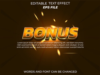Poster - bonus 3d text effect, text style, editabled. vector template