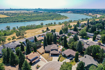 Wall Mural - Aerial of the River Heights Neighborhood in Saskatoon